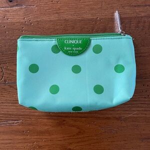 Clinique x Kate Spade Green Polka Dot Cosmetic Pouch